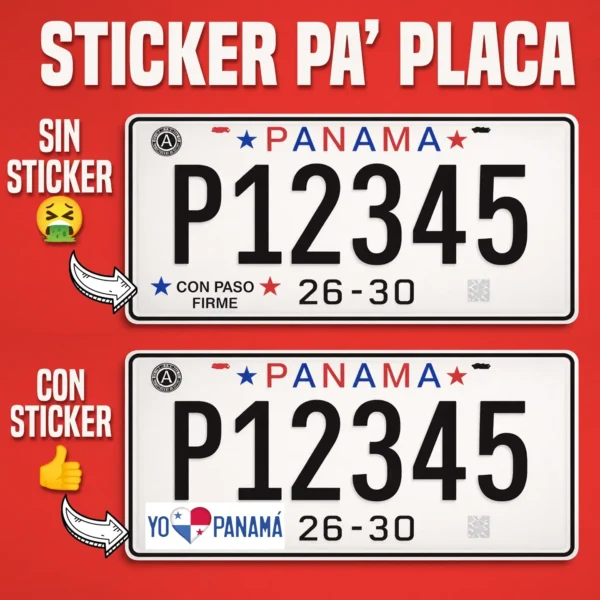 Sticker Placa Cover copia Sticker para placa YO ❤️ PANAMÁ
